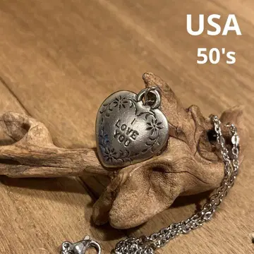 US 구매 40년대~50년대 빈티지 참 목걸이 iloveyou