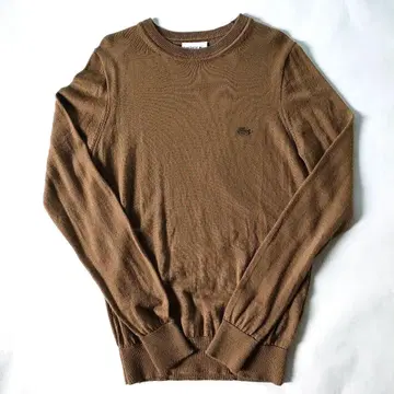 LACOSTE 브라운 크루넥 스웨터 울 100% 일본제
