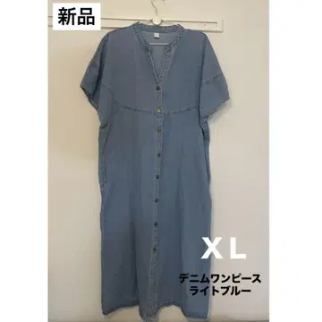 [ 미사용 새상품 ] 데님 원피스 라이트 블루