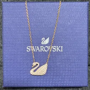 새상품급 스와로브스키 SWAROVSKI 골드 스완 백조 목걸이