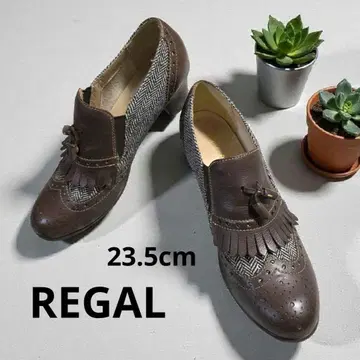 리갈 REGAL 펌프스 로퍼 트위드 태슬 가을/겨울 브라운