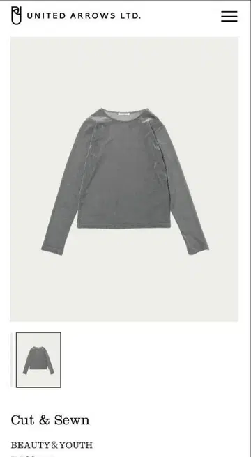 BEAUTY&YOUTH UNITED ARROWS 메쉬 벨로아 티셔츠