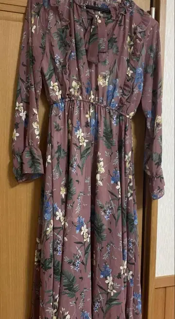여성용 꽃무늬 원피스 핑크