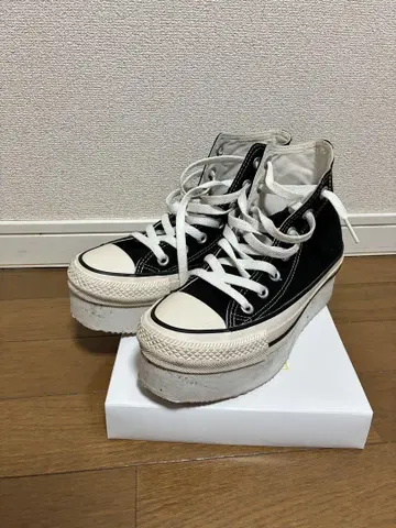 컨버스 하이컷 통굽 스니커즈 23cm