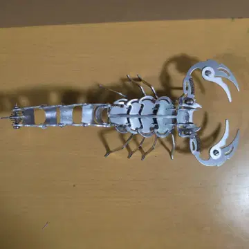 전갈형 모형 금속제 실버 약 15cm