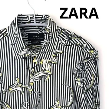 ZARA 긴팔 셔츠 스트라이프 꽃무늬 S 사이즈 자라