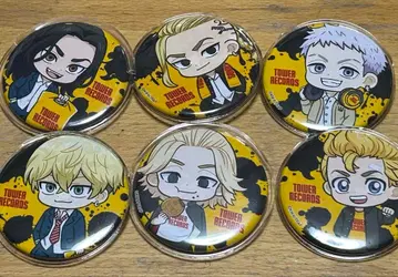 도쿄 리벤저스 타워 레코드 캔뱃지 6개 세트