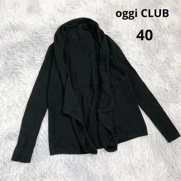 [오찌 클럽] 가디건 겉옷 랩 (40) 블랙 모 100% 프릴