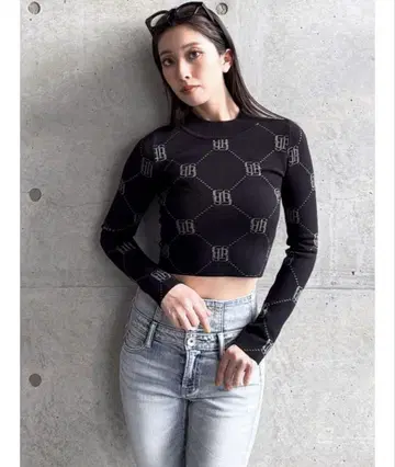 [ GYDA ] GYGY pattern 프티 하이 니트탑