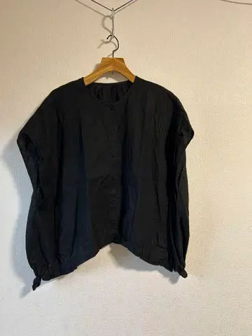 네스트로브 nest robe 블랙 반팔 버튼 셔츠