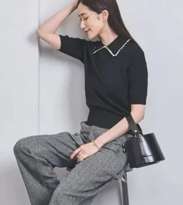 유나이티드 애로우즈 레이스 스칼라 레이디 니트