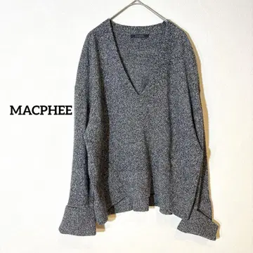 맥피 MACPHEE V넥 니트 그레이 캐시미어 혼방
