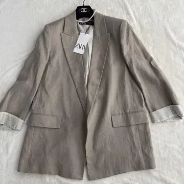 미사용 새상품 ZARA 자라 린넨 테일러드 자켓
