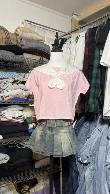 세일러 카라 티셔츠 옷깃 레트로 쇼와 80s 90s zipper