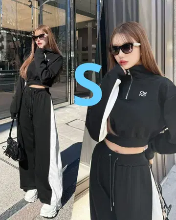 셰리미 cheri mi 슬림 레그 셋업 블랙 S 사이즈