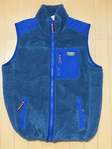 남성용 L 사이즈 그레이쉬 블루 L.L.Bean 플리스 베스트