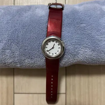 빨간색 가죽 손목시계 (쿼츠)