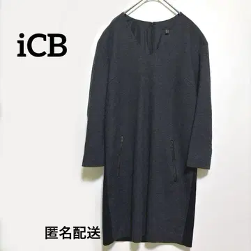 iCB 모 100% 원피스 튜닉 지퍼 포켓