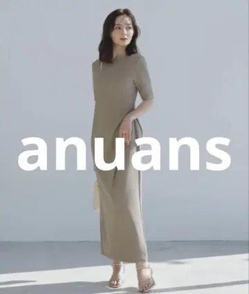 anuans 반팔 원피스 MEDIUM 베이지 여성용