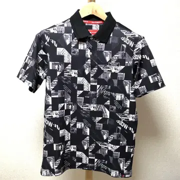 무료배송 new balance 사진 몽타주 프린트 피케 셔츠 BK