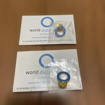 미개봉 새상품 블루 서클 세계 당뇨병 배지 핀 배지 2개 묶음 판매