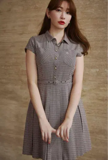 체크 셔츠 미니 원피스