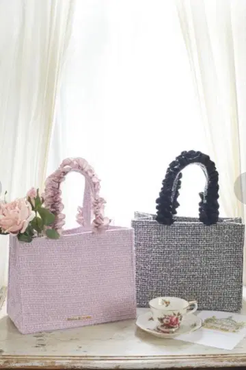 maison de fleur 트위드 스퀘어 토트 S백