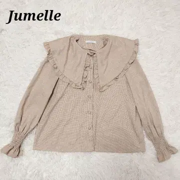 Jumelle  빅 컬러 체크 블라우스 F 베이지