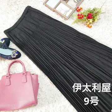 이타리야 롱 플리츠 스커트 (M) 다크 그레이