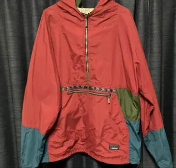 L.L.Bean 나일론 자켓 아노락 하프 지퍼 빨간색