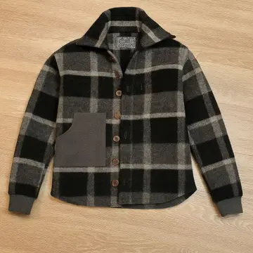 USUALIS 체크 울 셔츠 자켓 MMade in Italy