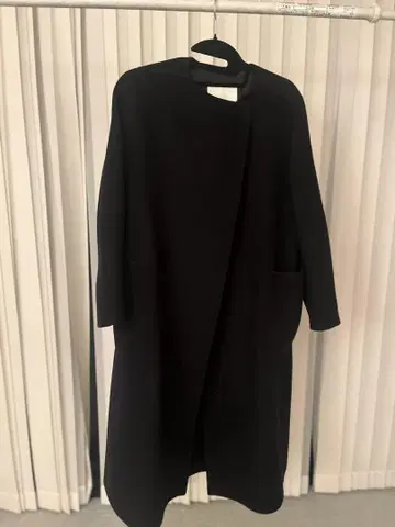 블랙 롱 코트 벨트 포함