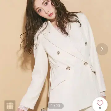[ RADYAZEL ] 사이드 벨트 더블 자켓 아이보리