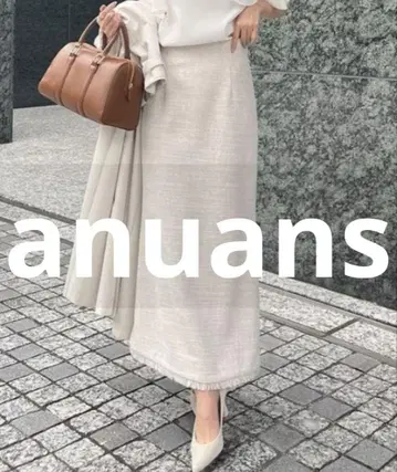 택 포함 미사용 새상품 anuans 플레어 스커트 MEDIUM 화이트