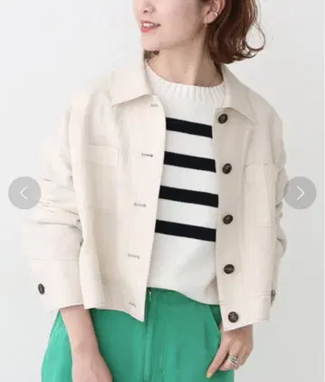 Spick & Span 코튼 린넨 숏 자켓