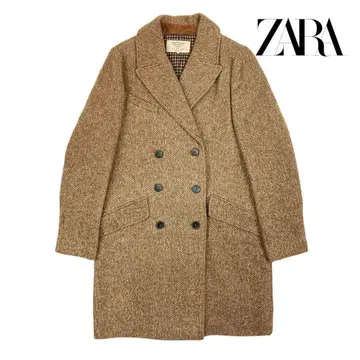 12T407 ZARA TRAFALUC 트위드 더블 체스터 코트