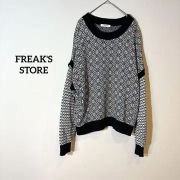 FREAK'S STORE 니트 블랙 긴팔 자카드 절개 프리