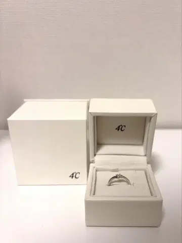 4C 다이아몬드 부착 실버 반지 8호