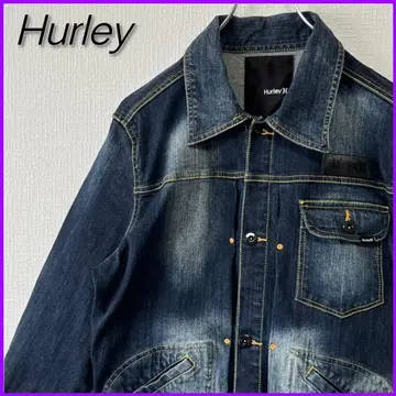 [ 고품질 ] Hurley 하 와펜 로고 데님 자켓 남성용 L