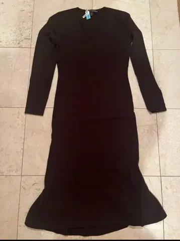 랄프 로렌 블랙 라벨 V넥 니트 원피스 캐시미어 100% S