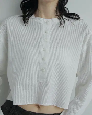Waffle Henley Tops anuke