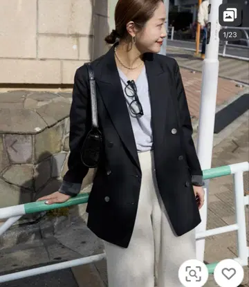 신상 JOURNAL STANDARD 더블 브레스티드 자켓 블랙 38