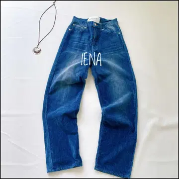 [ 새상품급 ] IENA 이에나 데님 벨로아 스트레이트 고급 귀여운 블루