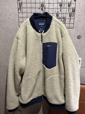 patagonia 플리스 자켓 XXL 크림/네이비