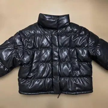 H&M 가죽 다운 자켓 블랙 M 사이즈