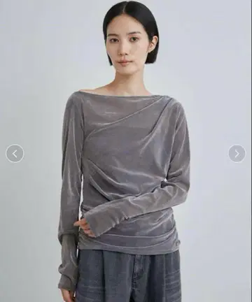 새상품 MIESROHE 미스 로에 원숄더 드레이프 플로키 튤 TOPS