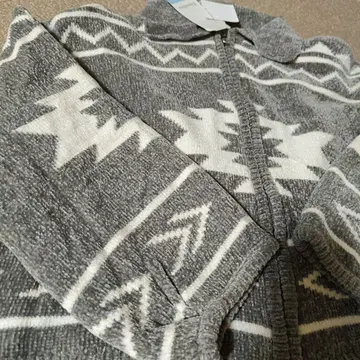 그레이 집업 니트 가디건