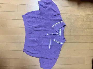 MOUSSY 퍼플 피케 셔츠 반팔