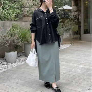 새상품 택 포함 앤디 스트레치 내로우 스커트 민트