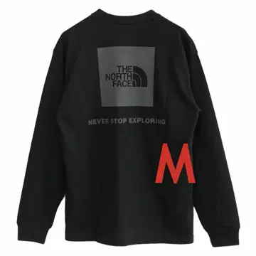 노스페이스 롱 슬리브 백 스퀘어 로고 티셔츠 M